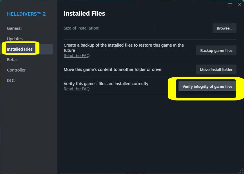 Verify Game Files